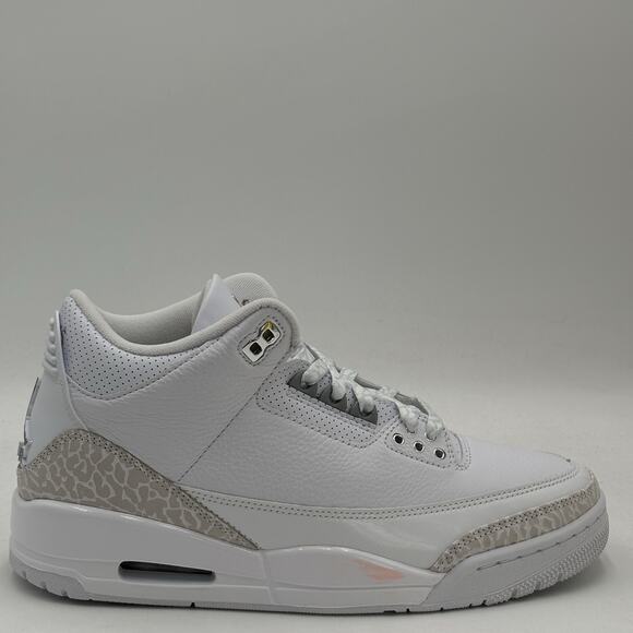 Nike Air Jordan 3 Retro White Metallic Silver Sneakers CT8532 111 Men Size 8.5 main image 6